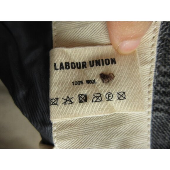 Labour Union Pants 34 Wool Trousers Plaid Pleated Button Fly 34X29 NEW - Picture 11 of 13